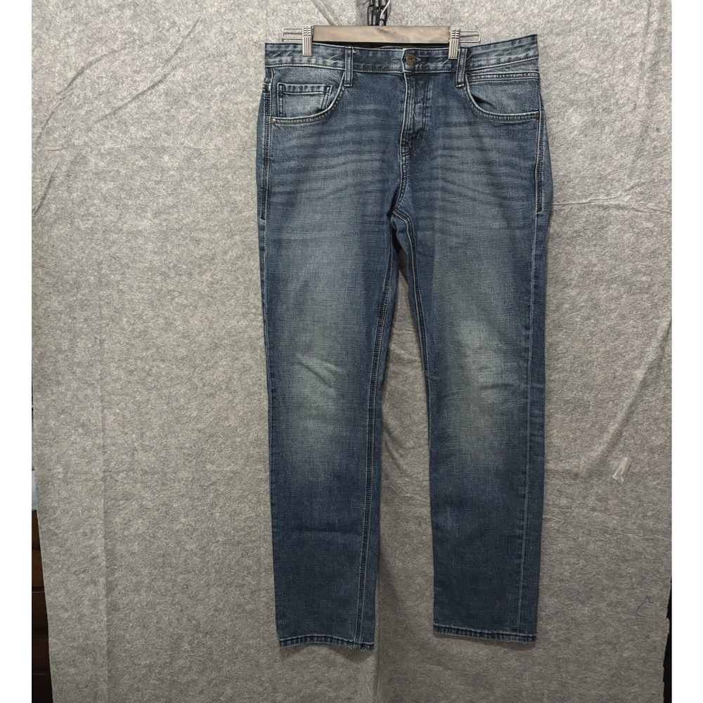 Tom Tailor Josh Jeans Mens Sz 34x33‎ Blue Regular Slim Embroidered - SIZE NOTE